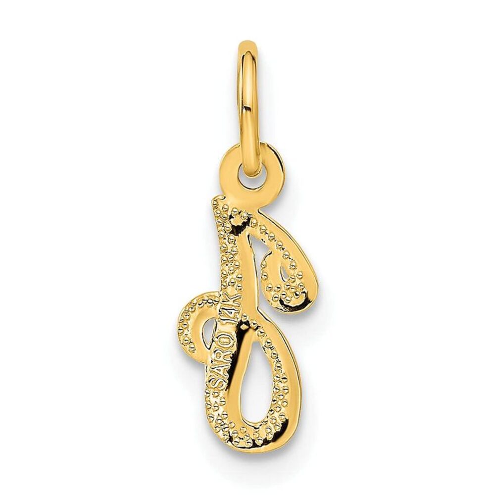 14k Yellow Gold Script Letter J Initial Charm - image 7